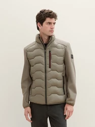 TOM TAILOR Outdoorjacke Hybrid Jacke mit Stehkragen khaki