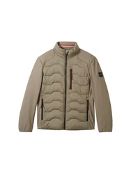 TOM TAILOR Outdoorjacke Hybrid Jacke mit Stehkragen khaki