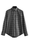 Next Businesshemd Button-Down-Oxford-Hemd Dunkelgrau/Grau/Gelb