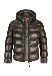 Lederjacke MSSalomon leichte, Wetterbestndige Lederjacke mit abnehmbarer Kapuze