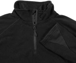 MFH Langarmshirt Troyer Microfleece Schwarz