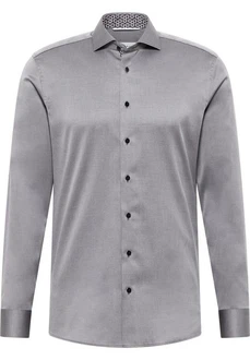 Eterna Langarmhemd Slim Fit Grau/Hellgrau