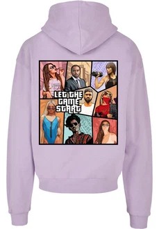 Merchcode Kapuzensweatshirt Grand Collage Ultra Heavy Hoody Lila/Rot/Grau