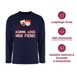 Shirtracer Rundhalsshirt Kumm loss mer fiere Klle Alaaf Kln Wappen Karneval Dunkelblau/Blau/Lila/Rot