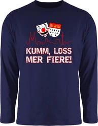 Shirtracer Rundhalsshirt Kumm loss mer fiere Klle Alaaf Kln Wappen Karneval Dunkelblau/Blau/Lila/Rot