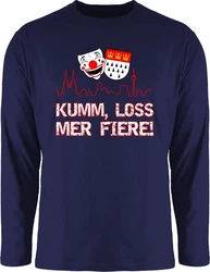 Shirtracer Rundhalsshirt Kumm loss mer fiere Klle Alaaf Kln Wappen Karneval Dunkelblau/Blau/Lila/Rot