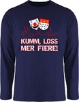Shirtracer Rundhalsshirt Kumm loss mer fiere Klle Alaaf Kln Wappen Karneval Dunkelblau/Blau/Lila/Rot