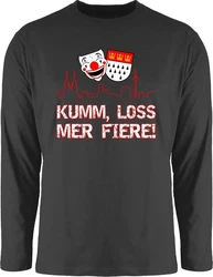 Shirtracer Rundhalsshirt Kumm loss mer fiere Klle Alaaf Kln Wappen Karneval Dunkelgrün/Rot/Schwarz/Braun/Grün/Lila