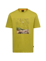 BOSS ORANGE T-Shirt Te_Forest Neonfarben/Grün/Braun/Gelb