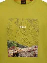 BOSS ORANGE T-Shirt Te_Forest Neonfarben/Grün/Braun/Gelb