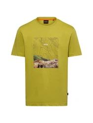 BOSS ORANGE T-Shirt Te_Forest Neonfarben/Grün/Braun/Gelb