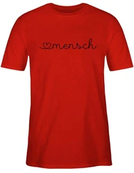 Shirtracer T-Shirt Herzensmensch Geschenk Grün/Rot/Dunkelrot
