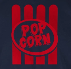 Shirtracer T-Shirt Popcorn Motiv Gelb/Dunkelblau