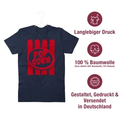 Shirtracer T-Shirt Popcorn Motiv Gelb/Dunkelblau