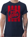 Shirtracer T-Shirt Popcorn Motiv Gelb/Dunkelblau