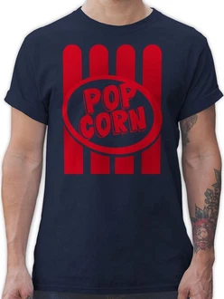 Shirtracer T-Shirt Popcorn Motiv Gelb/Dunkelblau Shirtracer T-Shirt Popcorn Motiv Gelb/Dunkelblau
