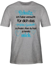 Shirtracer T-Shirt Perfekte Geschenk Partner Liebe Creme/Grau/Rot/Braun