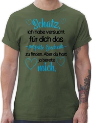 Shirtracer T-Shirt Perfekte Geschenk Partner Liebe Grün/Dunkelgrün
