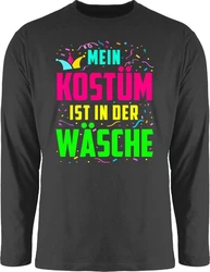 Shirtracer Rundhalsshirt Mein Kostüm ist in der Wäsche Karneval & Fasching Mischfarben/Dunkelgrau/Rosa/Neonfarben/Schwarz