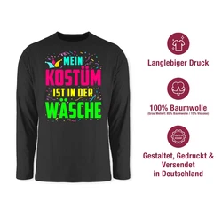 Shirtracer Rundhalsshirt Mein Kostüm ist in der Wäsche Karneval & Fasching Mischfarben/Dunkelgrau/Rosa/Neonfarben/Schwarz
