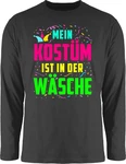 Shirtracer Rundhalsshirt Mein Kostüm ist in der Wäsche Karneval & Fasching Mischfarben/Dunkelgrau/Rosa/Neonfarben/Schwarz
