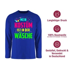 Shirtracer Rundhalsshirt Mein Kostüm ist in der Wäsche Karneval & Fasching Hellblau/Mischfarben/Lila/Rosa/Blau/Dunkelgrau