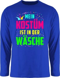 Shirtracer Rundhalsshirt Mein Kostüm ist in der Wäsche Karneval & Fasching Hellblau/Mischfarben/Lila/Rosa/Blau/Dunkelgrau