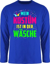 Shirtracer Rundhalsshirt Mein Kostüm ist in der Wäsche Karneval & Fasching Hellblau/Mischfarben/Lila/Rosa/Blau/Dunkelgrau