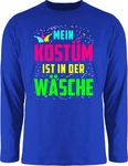 Shirtracer Rundhalsshirt Mein Kostüm ist in der Wäsche Karneval & Fasching Hellblau/Mischfarben/Lila/Rosa/Blau/Dunkelgrau