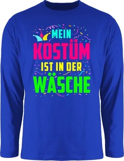 Shirtracer Rundhalsshirt Mein Kostüm ist in der Wäsche Karneval & Fasching Hellblau/Mischfarben/Lila/Rosa/Blau/Dunkelgrau