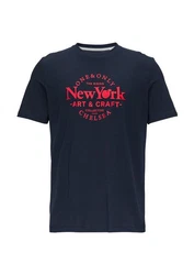 s.Oliver T-Shirt Kurzarmshirt navy/knallrot