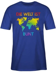 Shirtracer T-Shirt Die Welt ist bunt Regenbogen