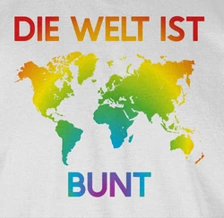 Shirtracer T-Shirt Die Welt ist bunt Regenbogen