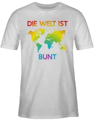 Shirtracer T-Shirt Die Welt ist bunt Regenbogen
