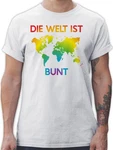 Shirtracer T-Shirt Die Welt ist bunt Regenbogen