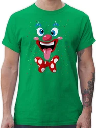 Shirtracer T-Shirt Clown Gesicht Kostüm Grün