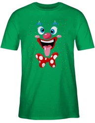 Shirtracer T-Shirt Clown Gesicht Kostüm Grün