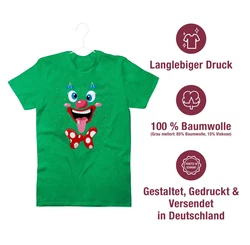 Shirtracer T-Shirt Clown Gesicht Kostüm Grün