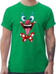 Shirtracer T-Shirt Clown Gesicht Kostüm Grün