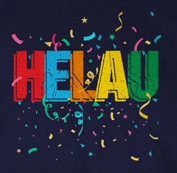 Shirtracer Rundhalsshirt Helau Alaaf Schriftzug Kostüm Köln Fasching Narren Karneval Creme/Dunkelblau/Hellblau/Blau/Mischfarben/Silber