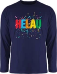 Shirtracer Rundhalsshirt Helau Alaaf Schriftzug Kostüm Köln Fasching Narren Karneval Creme/Dunkelblau/Hellblau/Blau/Mischfarben/Silber