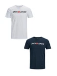 Jack & Jones Kurzarm T-Shirt 2er-Set Crew Neck (3663) Weiß/Dunkelblau (3663)