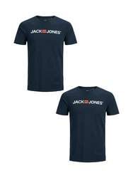 Jack & Jones Kurzarm T-Shirt 2er-Set Crew Neck (3663) Dunkelblau (3663)