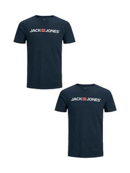 Jack & Jones Kurzarm T-Shirt 2er-Set Crew Neck (3663) Dunkelblau (3663)