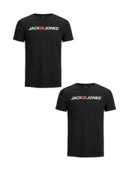 Jack & Jones Kurzarm T-Shirt 2er-Set Crew Neck (3663) Schwarz (3663)