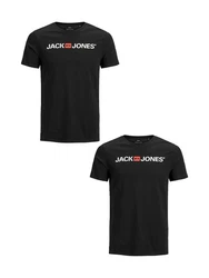 Jack & Jones Kurzarm T-Shirt 2er-Set Crew Neck (3663) Schwarz (3663)