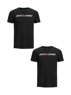 Jack & Jones Kurzarm T-Shirt 2er-Set Crew Neck (3663) Schwarz (3663)