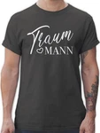 Shirtracer T-Shirt Traummann Schwarz/Dunkelgrün/Dunkelgrau/Grau