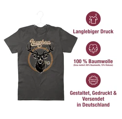 Shirtracer T-Shirt Lausbua Hirschgeweih Mode Oktoberfest Herren Dunkelgrau/Türkis/Grau/Rot/Braun/Dunkelgrün/Lila/Grün/Khaki