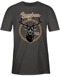 Shirtracer T-Shirt Lausbua Hirschgeweih Mode Oktoberfest Herren Dunkelgrau/Türkis/Grau/Rot/Braun/Dunkelgrün/Lila/Grün/Khaki